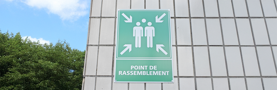 panneau point de rassemblement mural